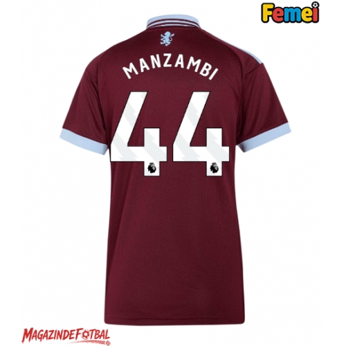 Aston Villa Johan Manzambi #44 Tricou Fotbal Replică 2026-27 Femei Acasa Aston Villa Johan Manzambi #44 Tricou Fotbal Replică 2026-27 Femei Acasa